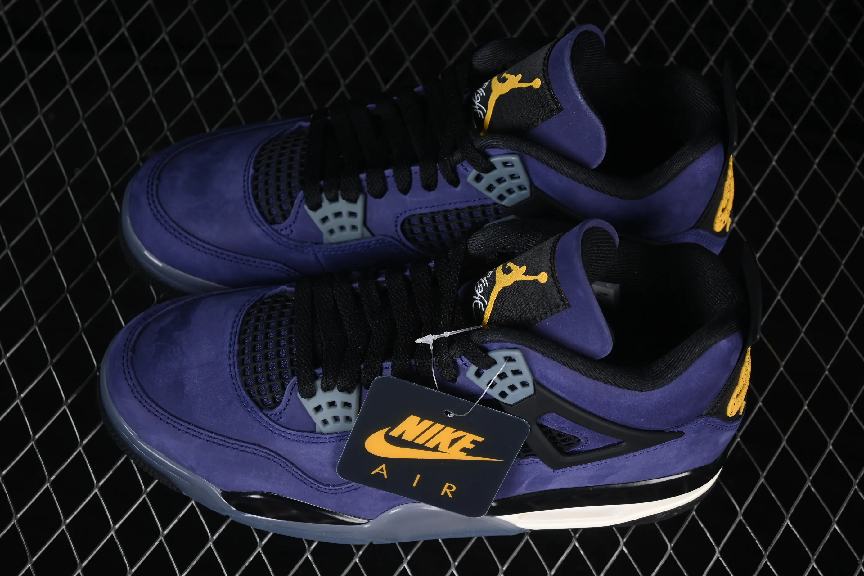 All categories Air Jordan Jordan series basketball shoes Air Jordan 4 LJR version Air Jordan 4 Retro "Lakers" AJ4 Joe 4 Lakers Purple Gold FV5029-500
